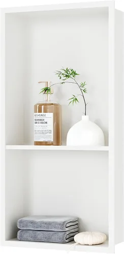 Miniatura 19 de Neodrain Nicho de ducha doble estante de acero inoxidable, no necesita azulejos, nichos de baño empotrados en la pared, nicho de pared empotrado