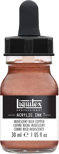 Miniatura 49 de Liquitex - Pintura acrílica profesional INK! Jarro de 1 onza, color blanco de titanio Bronce Rico Iridiscente