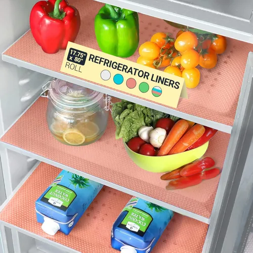 Miniatura 26 de Forros para Estantes de Refrigerador por Linda's Essentials - Forro de Refrigerador Fácil de Limpiar con Protección contra Derrames, Forros