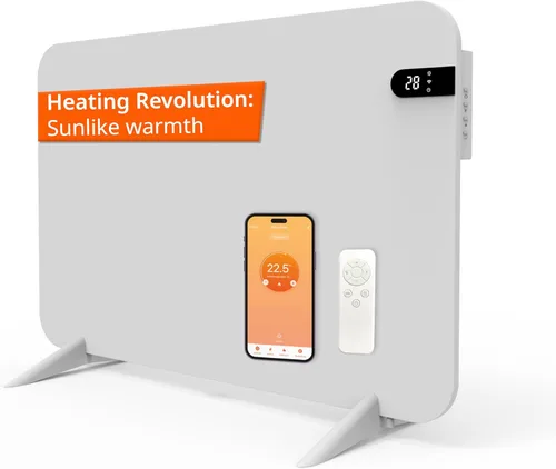 Könighaus Calentador de espacio dual inteligente de 450 W - Calentador de pared y uso móvil - Control de aplicación WiFi y control remoto - Incluye