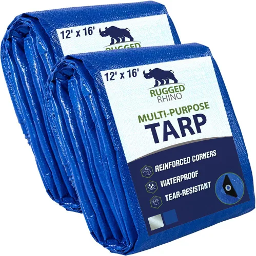 Miniatura 12 de RUGGED RHINO Lona resistente 100% impermeable para todo tipo de clima, lonas resistentes a la temperatura UV de 5 mil, cubierta multiusos de alta