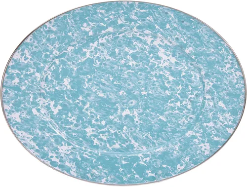 Miniatura 4 de Golden Rabbit Enamelware Oval Platter, 12 x 16in, Americana