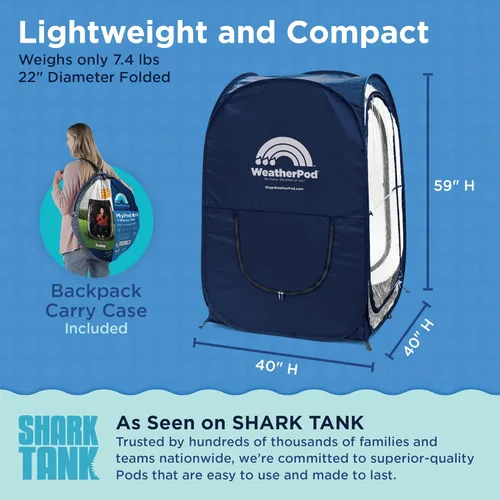 Miniatura 8 de WeatherPod® Pop-Up Sports Tent 1-2 Person – Instant Setup MyPod™ Original Shark Tank All-Weather Shelter for Outdoor Sports, Rain, Wind & Cold