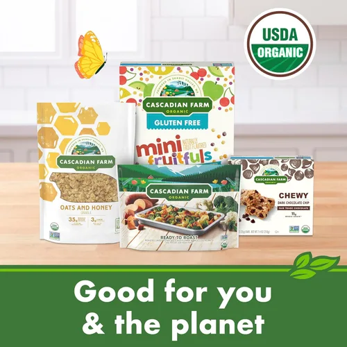 Miniatura 8 de Cascadian Farm Granola orgánica, cereal de almendras de chocolate oscuro, bolsa resellable, 11 onzas