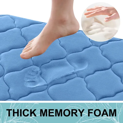 Miniatura 4 de OLANLY Alfombra de baño de espuma viscoelástica de 24 x 16 pulgadas, ultra suave y absorbente, antideslizante, cómoda, lavable a máquina, para suelo