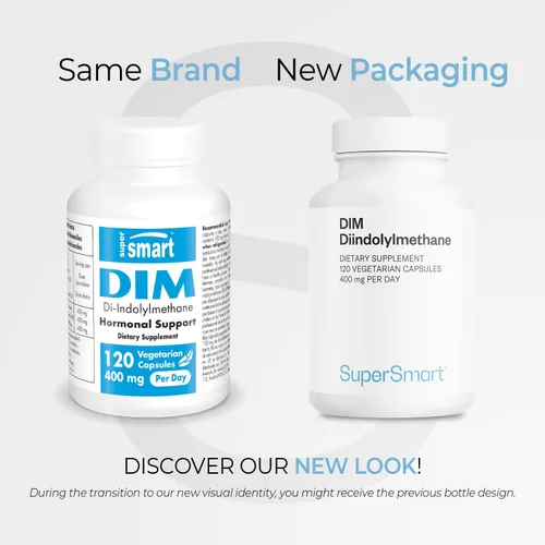 Miniatura 2 de Supersmart - Suplemento DIM de 400 mg por día (diindolilmetano) - Equilibrio natural para hombres y mujeres Sin OMG y sin gluten - 120 cápsulas