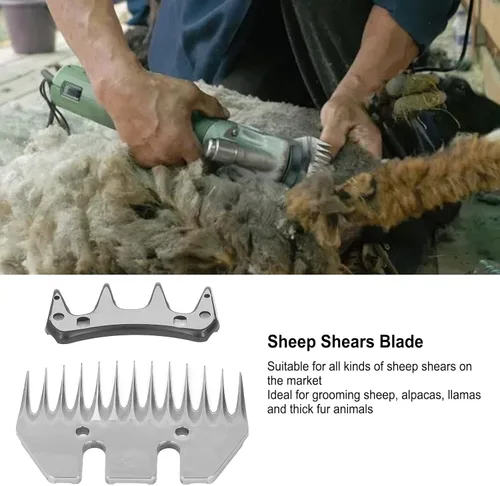 Miniatura 2 de Cizallas de oveja Cuchilla de acero de alto carbono Recta 13 dientes Cortador de lana eléctrico Cabra Clipper Scissor Accesorios Reemplazo