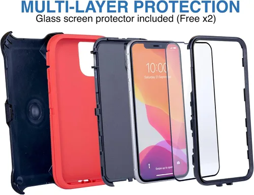 Miniatura 4 de Funda para iPhone 11 (6.1 pulgadas) con 2 protectores de pantalla Resistente cuerpo completo de grado militar protección contra caídas Funda