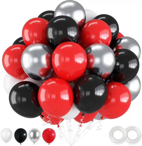Miniatura 19 de Juego de Globos de Juego Azul y Negro, 60 Piezas, 12 Pulgadas de Azul Claro y Azul Oscuro para Decoraciones de Fiesta de Videojuego, Fiesta