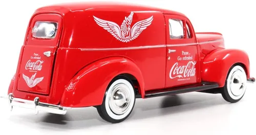 Miniatura 4 de Motor city classics Coca-Cola Diecast coleccionable Furgoneta Ford Delivery 1940 con enfriador Modelo a escala 1:24 fundido a presión 424195