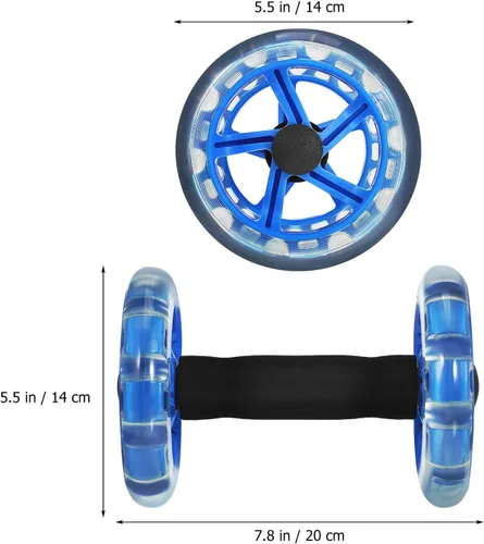 Miniatura 4 de SEWACC Rodillo de fitness de doble rueda, dispositivo de fortalecimiento abdominal para hombres y mujeres, azul, 7.87 x 5.51 x 5.51 pulgadas