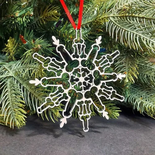 Miniatura 6 de Adorno de copo de nieve con pene - El adorno más divertido del siglo, divertido adorno de copo de nieve para árbol de Navidad, espejo retrovisor