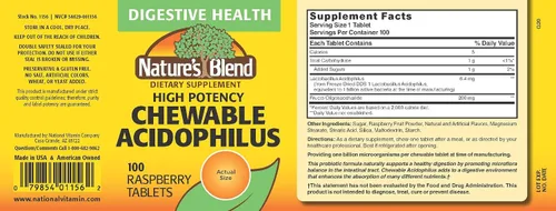 Miniatura 2 de Nature's Blend Suplemento probiótico Acidophilus - 100 cápsulas de alta potencia - Salud digestiva, equilibrio de la flora intestinal