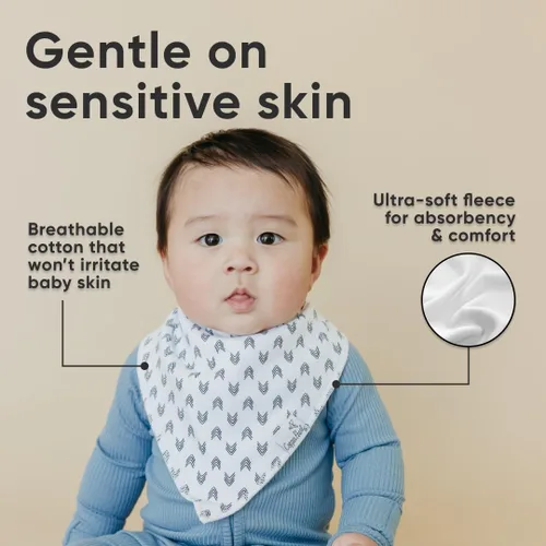 Miniatura 4 de Copper Pearl Baberos tipo bandana para bebé, paquete de 4 baberos de algodón suave para babear y dentición, absorbentes, ajuste ajustable, muchos