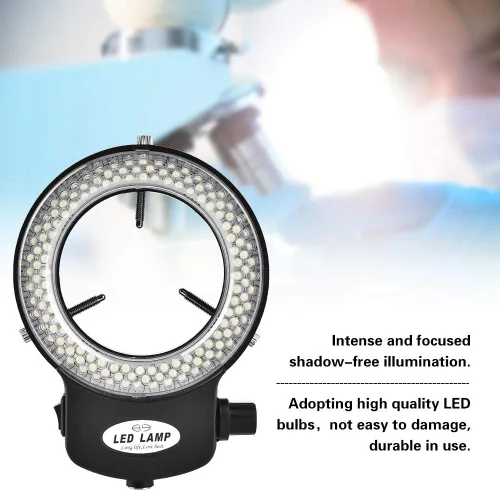 Miniatura 3 de Yoidesu Luz de anillo de microscopio,Anillo de luz LED 144 para microscopio y cámara estéreo,Luz de anillo de microscopio ajustable, con adaptador