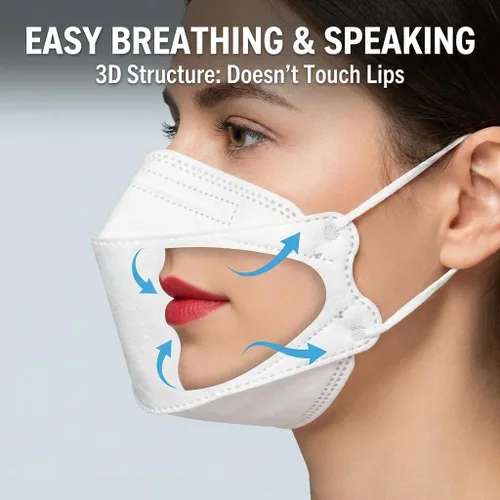 Miniatura 3 de Mascarillas KF94 para adultos, antivaho para gafas, estructura transpirable 3D, envueltas individualmente para viajes, paquete de 30