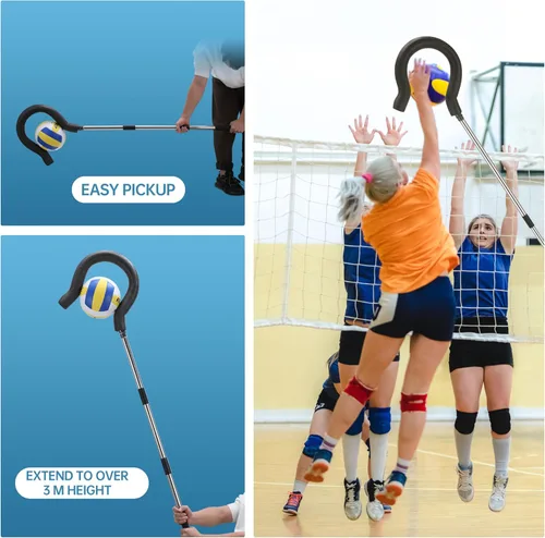 Miniatura 6 de Entrenador de Remate de Voleibol con Altura Ajustable y Sensación de Pelota Real - Equipo de Entrenamiento de Golpeo para Práctica de Remate, Salto