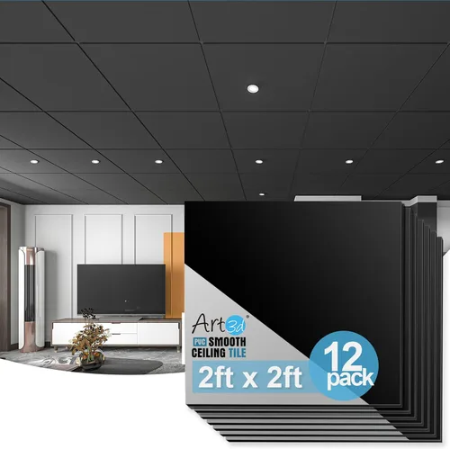 Miniatura 11 de Art3d Paneles Acústicos para Techo Suspendido 24x48 Paquete de 10, Paneles Insonorizados 2x4ft para Revestimientos de Pared, Blanco