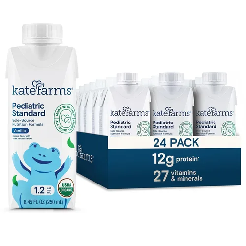 Miniatura 13 de KATE FARMS - Batido de nutrición pediátrica orgánica de chocolate alto en calorías 1.2, 12g de proteína, 27 vitaminas y minerales, reemplazo