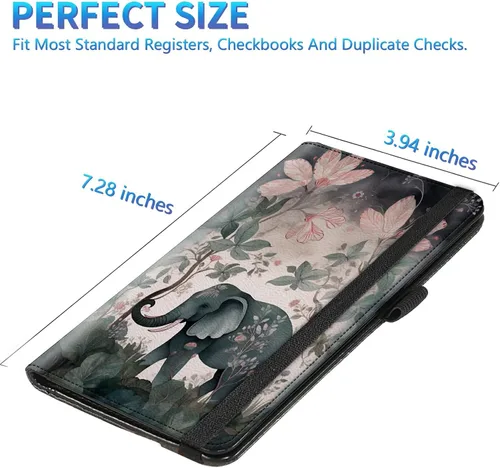 Miniatura 133 de Funda para chequera para hombres y mujeres, cartera de cuero RFID con ranuras para tarjetas de crédito, soporte de cheques duplicados personales