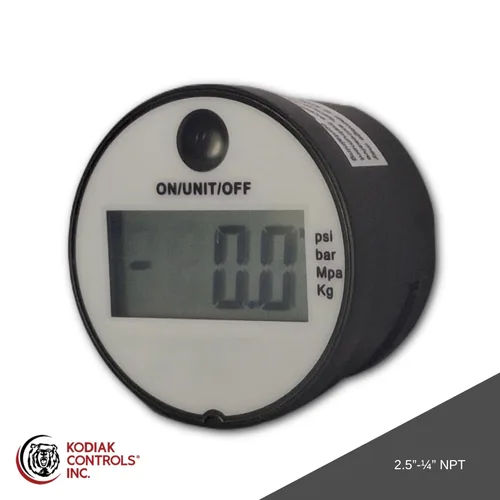 Miniatura 2 de KCDG158145 Medidor de presión digital 0-145PSI/0-10BAR, 1/8" NPT, solo gas