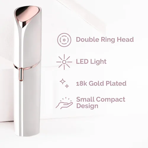Miniatura 2 de Depilación facial para mujeres, recortadora facial sin dolor para labios superiores, pelusa de melocotón y barbilla con USB recargable Blanco