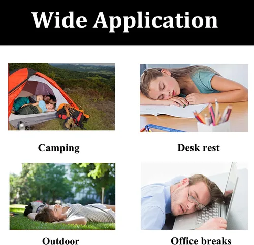 Miniatura 4 de 3 almohadas inflables ultraligeras grises pequeñas cuadradas de tela flocada para senderismo, camping, viajes, siestas, playa, reposo de escritorio