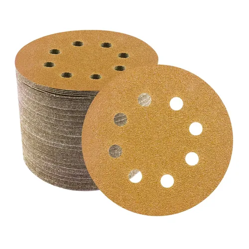 Discos de lijadora orbitales de 5 pulgadas, patrón de 8 agujeros, paquete de 100, papel de lija de gancho y bucle para lijadoras DA, pintura y