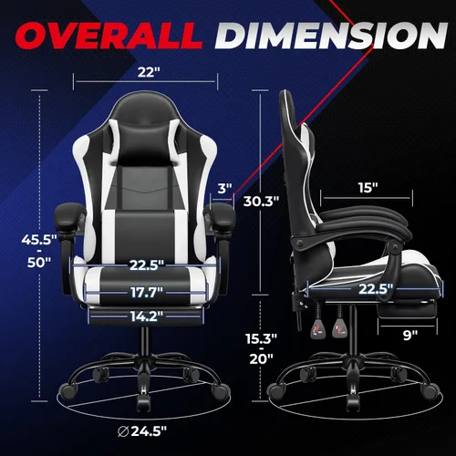 Miniatura 2 de Silla para Videojuegos Ergonómica Auto Dynasty, Silla de Oficina de Respaldo Alto con Soporte Lumbar Ajustable, Respaldo Articulado, Reposacabezas