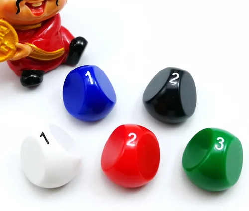 Miniatura 4 de Bescon - Dados poliédricos para juegos de 3 lados - D3, 3 lados, 5 colores opacos surtidos Juego de 5 piezas de colores surtidos D3