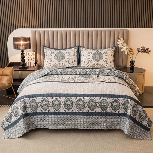 Miniatura 11 de Juego de ropa de cama de edredón bohemio tamaño King, 3 piezas de color rojo (1 edredón, 2 fundas de almohada), juego de ropa de cama ligero