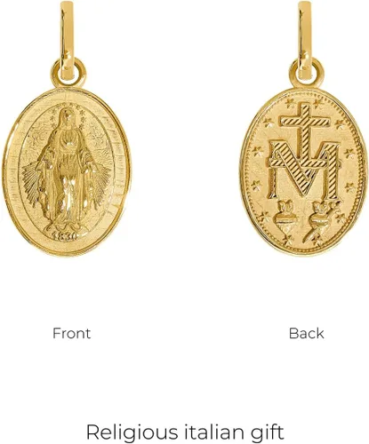 Miniatura 6 de forme di Lucchetta - pequeño dije colgante de medalla milagrosa de oro de 14 K - Fina joyería católica italiana - Dije para collar de la Bendita