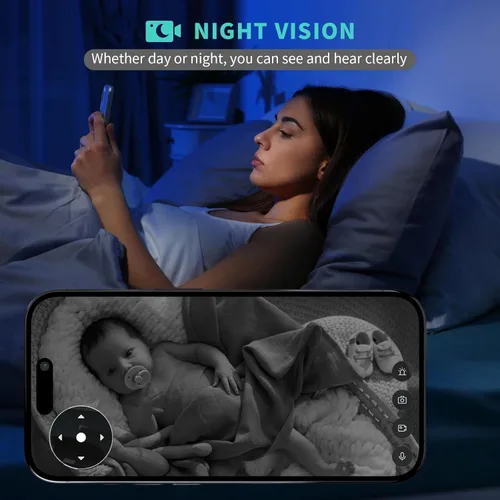 Miniatura 4 de Cámara de seguridad, cámara de seguridad interior HD 2K, cámara panorámica/inclinable de 360 grados para mascotas, WiFi 2.4G y 5G, detección