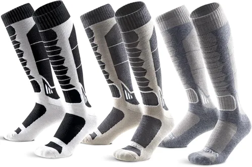 Miniatura 13 de Calcetines de lana de merino para esquí para hombres, mujeres y jóvenes - Calcetines térmicos de snowboard con amortiguación completa por encima