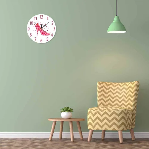 Miniatura 9 de The Geeky Days Reloj de pared con estampado de pétalos de rosa rosa con tacón alto y silencioso, arte de pared para mujer, dormitorio, femenino