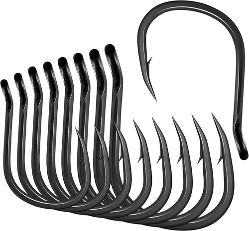 BLUEWING Ganchos de pesca de punta de aguja, ganchos de acero de alto carbono, ganchos de pescado extra afilados para pesca de agua dulce y salada,
