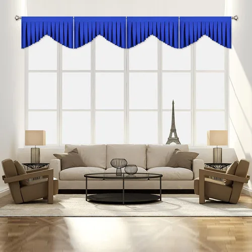 Miniatura 31 de Cenefas para Sala de Estar Amarillo Brillante Opacas con Bolsillo para Barra Cenefas para Ventanas, Paquete de 1 (Amarillo Brillante 39" An x 20" L)