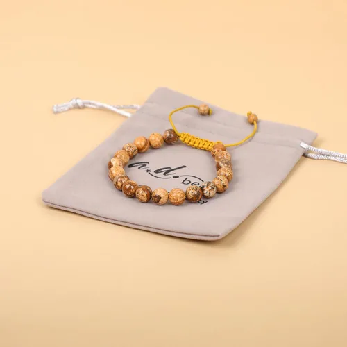 Miniatura 157 de AD Beads Pulseras de piedras preciosas unisex de 0.315 pulgadas (0.315 in), macramé curativo ajustable de 7 a 9 pulgadas Usa esta pulsera