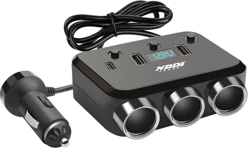Miniatura 8 de Divisor de Encendedor de Cigarrillos, Adaptador de Coche NDDI POWER 12V/24V de 3 Enchufes con 20W PD3.0 USB-C y Tres Puertos USB QC3.0, Encendedor