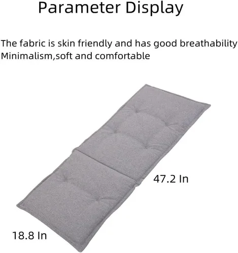Miniatura 2 de CARTBAE Cojín antideslizante para silla mecedora de algodón y lino, almohadillas integradas para silla mecedora con lazos