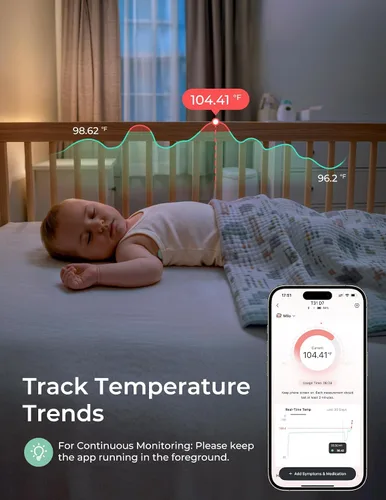 Miniatura 4 de Momcozy Termómetro digital portátil para bebé, termómetro inteligente preciso de grado médico, lecturas instantáneas, termómetro de monitoreo