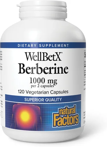 Miniatura 8 de Natural Factors WellBetX Berberine - Suplemento diario que apoya la salud metabólica - Fórmula apoya el corazón saludable - Sin gluten y vegano - 60