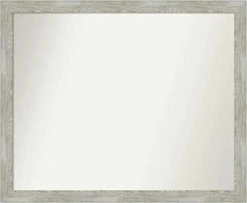 Miniatura 375 de Amanti Art Espejo de baño gris para sobre el fregadero, 31 x 48 pulgadas, espejo de tocador rectangular estrecho de color gris, marco de madera