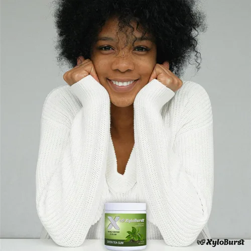 Miniatura 7 de XyloBurst Goma de mascar de xilitol Sin azúcar, sin gluten, apto para dieta cetogénica Goma de mascar sin aspartamo para la salud bucal Té