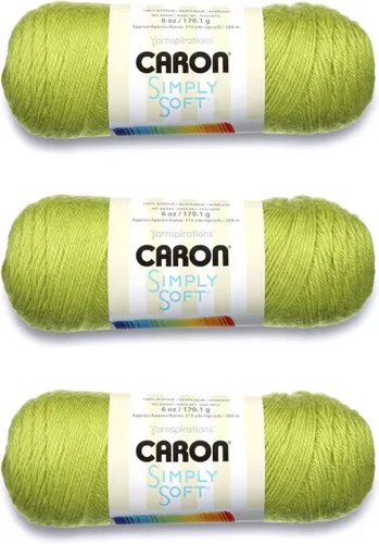 Miniatura 36 de Caron Simply Soft - Hilo verde militar, paquete de 3 unidades de 6.00 oz/6 onzas, 100% acrílico, peinado #4 (mediano), 315 yardas, tejido/ganchillo