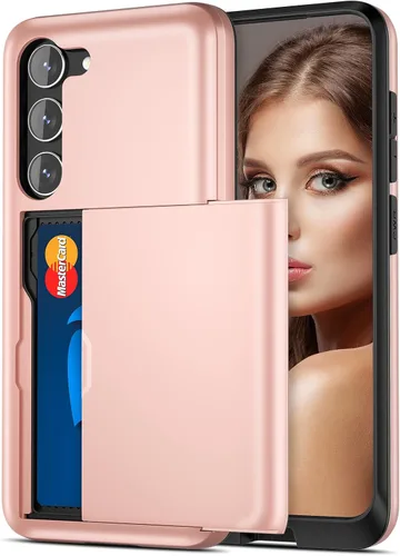 Miniatura 14 de Jiunai Funda para Samsung Galaxy S22 Plus Funda tipo cartera para tarjetas de crédito, soporte para efectivo, bolsillo deslizante de doble capa