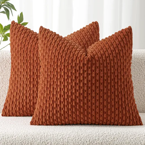 Miniatura 14 de MIULEE - Paquete de 2 fundas de cojín decorativas, modernas y boho, de terciopelo, con textura a rayas, para sofá, cama, sala de estar, decoración