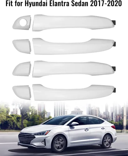 Miniatura 2 de 4 manijas exteriores de puerta exterior con cubierta de manija para Hyundai Elantra Sedan 2017-2020 Reemplazar 82661F0010 82662F0020