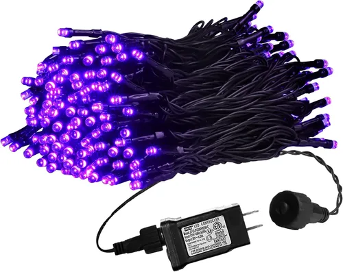 Miniatura 26 de weillsnow Luces de Halloween Moradas y Naranjas, 200 LED 66 Pies con Enchufe Luces de Cadena de Halloween Impermeables, 8 Modos con Memoria