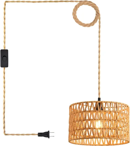 Miniatura 11 de Cable de luz colgante industrial de 15 pies - Accesorio de luz colgante enchufable, Cable de lámpara colgante estilo granja de 15 pies